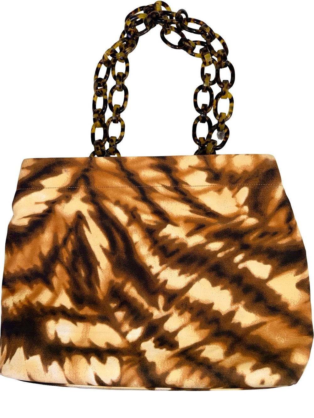ESCADA CANVAS LEOPARD PRINT TOTE BAG